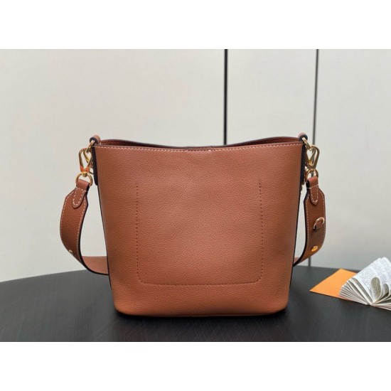Replica Borsa Louis Vuitton con lucchetto e passeggio M24165 Marrone granulato