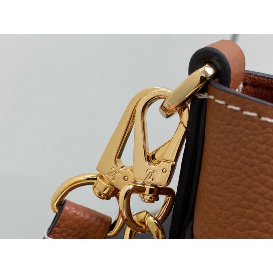 Replica Borsa Louis Vuitton con lucchetto e passeggio M24165 Marrone granulato