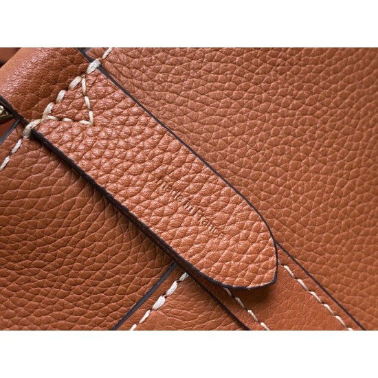 Replica Borsa Louis Vuitton con lucchetto e passeggio M24165 Marrone granulato