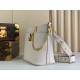 Replica Borsa Louis Vuitton con lucchetto e passeggio granulata M24638 bianca