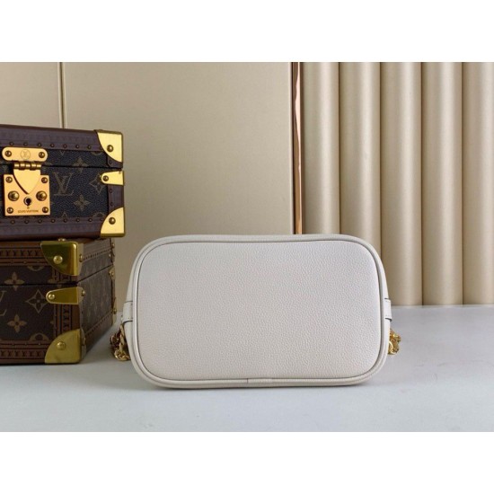 Replica Borsa Louis Vuitton con lucchetto e passeggio granulata M24638 bianca