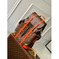 Replica Zaino Louis Vuitton Christopher MM Zaino LV Uomo M46814 Monogram Macassar Orange