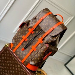 Replica Zaino Louis Vuitton Christopher MM Zaino LV Uomo M46814 Monogram Macassar Orange