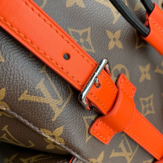 Replica Zaino Louis Vuitton Christopher MM Zaino LV Uomo M46814 Monogram Macassar Orange
