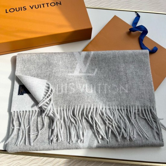 Replica Sciarpe in cashmere Louis Vuitton Reykjavik LV M71126 Grigio