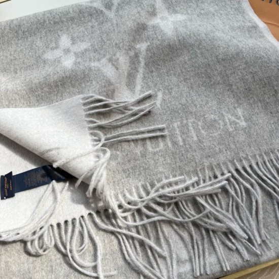 Replica Sciarpe in cashmere Louis Vuitton Reykjavik LV M71126 Grigio