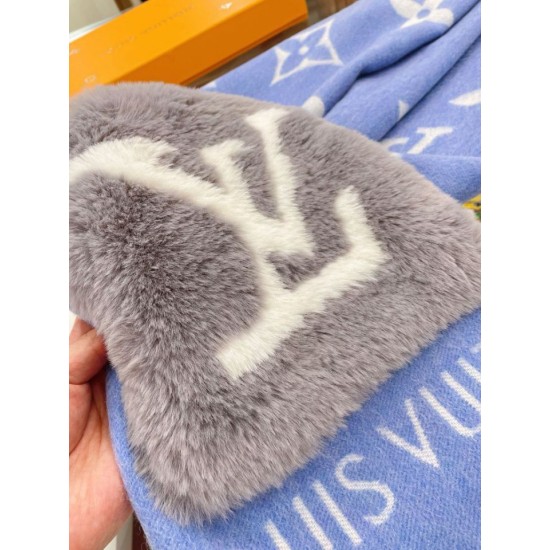 Replica Sciarpe Louis Vuitton Cold Reykjavik Cashmere LV M76342 Blu