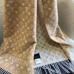 Replica Sciarpa Louis Vuitton Game On Double-Face in cashmere LV M76900 Beige