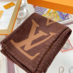 Replica Sciarpa in cashmere con coperta Louis Vuitton Sweet Dreams LV M77379 Marrone