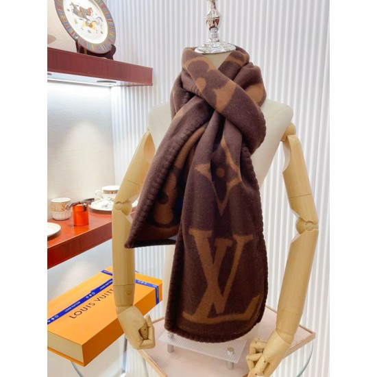 Replica Sciarpa in cashmere con coperta Louis Vuitton Sweet Dreams LV M77379 Marrone Replica Sciarpa in cashmere con coperta Louis Vuitton Sweet Dreams LV M77379 Marrone