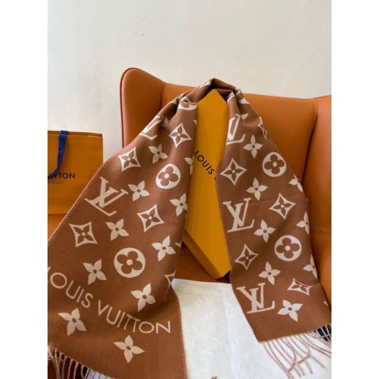 Replica Sciarpe Louis Vuitton LV Essential LV Lana M78935 Marrone