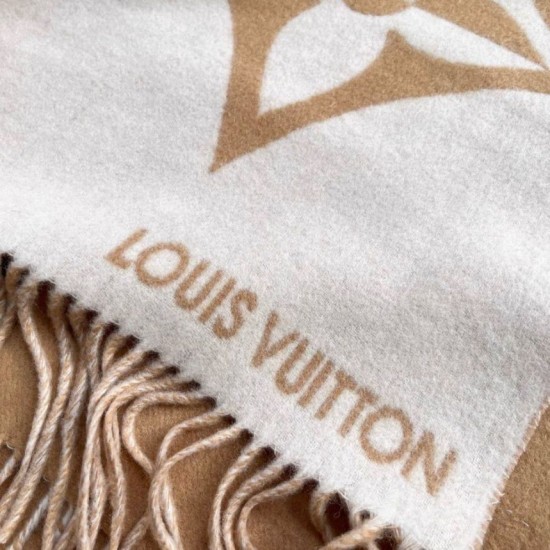 Replica Sciarpa doppia grafica Louis Vuitton M79098 Beige