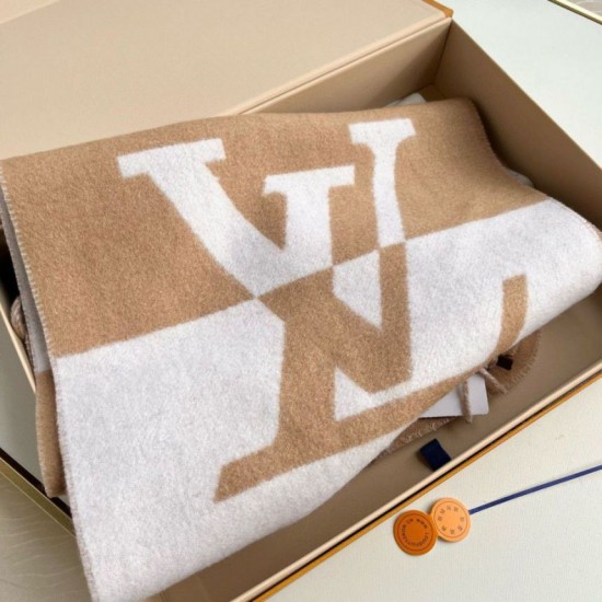 Replica Sciarpa doppia grafica Louis Vuitton M79098 Beige