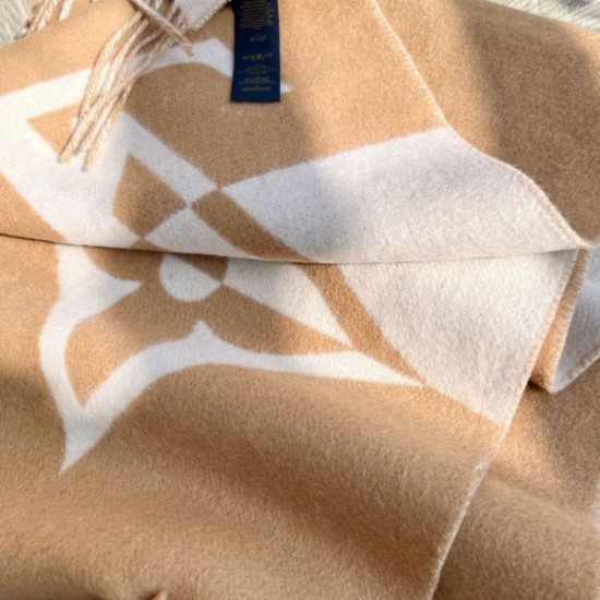 Replica Sciarpa doppia grafica Louis Vuitton M79098 Beige