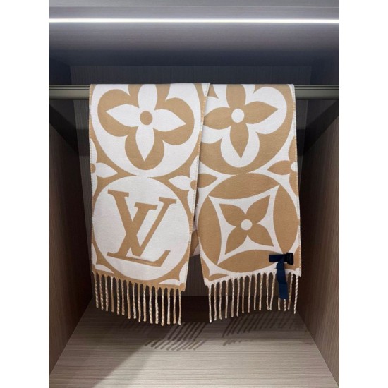 Replica Louis Vuitton M79213 Sciarpa medaglione LV Beige
