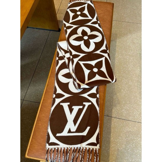 Replica Louis Vuitton M79215 Sciarpa medaglione LV Marrone