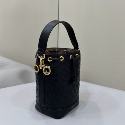 Replica Fendi Mon Tresor secchiello Mini Borsa Fendi Con motivo FF Nera