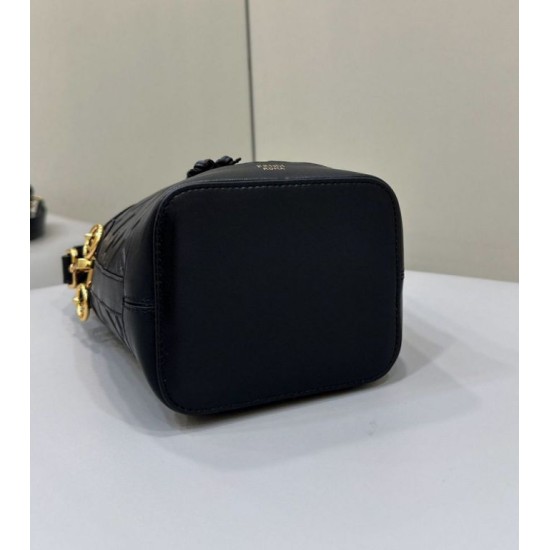 Replica Fendi Mon Tresor secchiello Mini Borsa Fendi Con motivo FF Nera