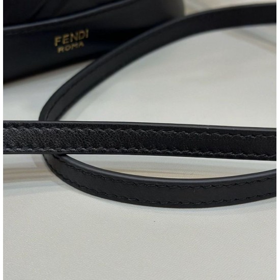 Replica Fendi Mon Tresor secchiello Mini Borsa Fendi Con motivo FF Nera
