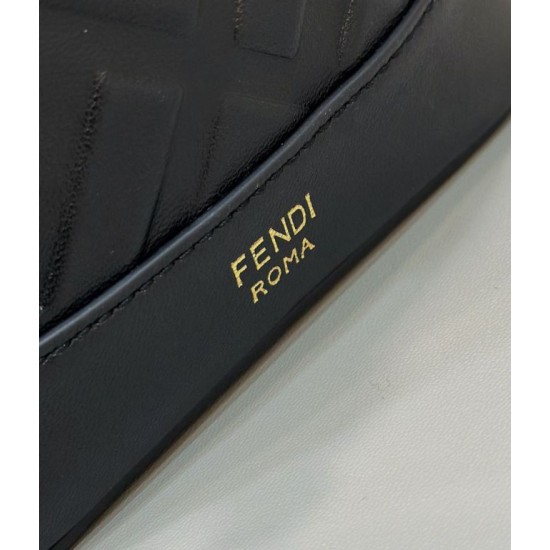 Replica Fendi Mon Tresor secchiello Mini Borsa Fendi Con motivo FF Nera