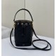 Replica Fendi Mon Tresor secchiello Mini Borsa Fendi Con motivo FF Nera
