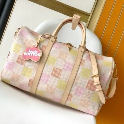 Replica Borsa Louis Vuitton Keepall Bandouliere 45 Damierlicious N40713