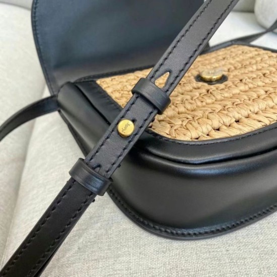 Replica Borsa piccola YSL Saint Laurent Kaia in rafia
