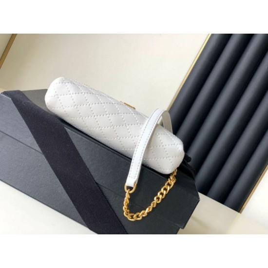 Replica Pouch YSL Saint Laurent Gaby con cerniera bianco trapuntato