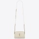 Replica Pouch YSL Saint Laurent Gaby con cerniera bianco trapuntato