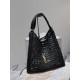 Replica Borsa Shopping YSL Saint Laurent Oxalis Rafia Macramè Nera