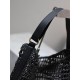 Replica Borsa Shopping YSL Saint Laurent Oxalis Rafia Macramè Nera