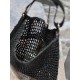 Replica Borsa Shopping YSL Saint Laurent Oxalis Rafia Macramè Nera