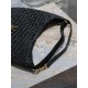 Replica Borsa Shopping YSL Saint Laurent Oxalis Rafia Macramè Nera