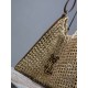Replica Borsa Shopping YSL Saint Laurent Oxalis Rafia Macramè Marrone