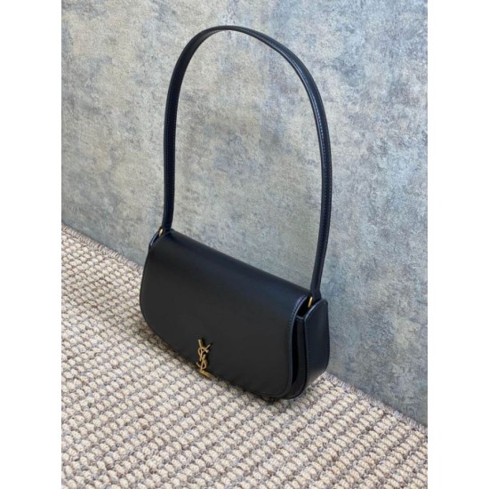Replica Borsa a tracolla mezzaluna YSL Saint Laurent Mini Voltaire Nera