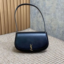 Replica Borsa a tracolla mezzaluna YSL Saint Laurent Mini Voltaire Nera