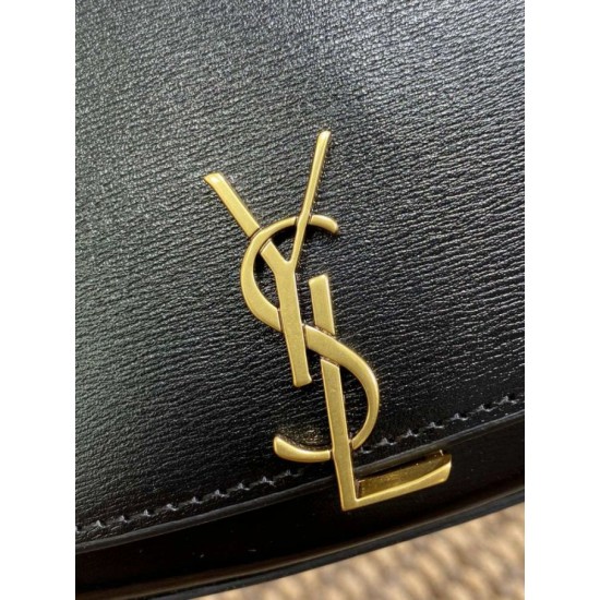 Replica Borsa a tracolla mezzaluna YSL Saint Laurent Mini Voltaire Nera