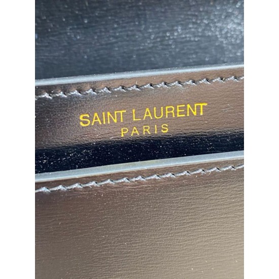 Replica Borsa a tracolla mezzaluna YSL Saint Laurent Mini Voltaire Nera