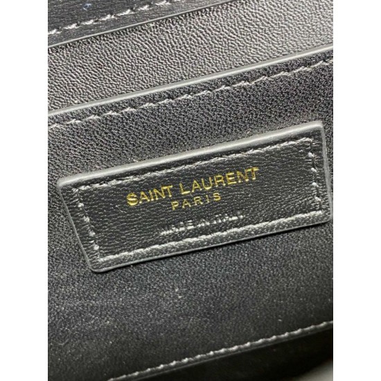 Replica Borsa a tracolla mezzaluna YSL Saint Laurent Mini Voltaire Nera