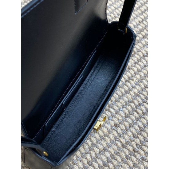 Replica Borsa a tracolla mezzaluna YSL Saint Laurent Mini Voltaire Nera
