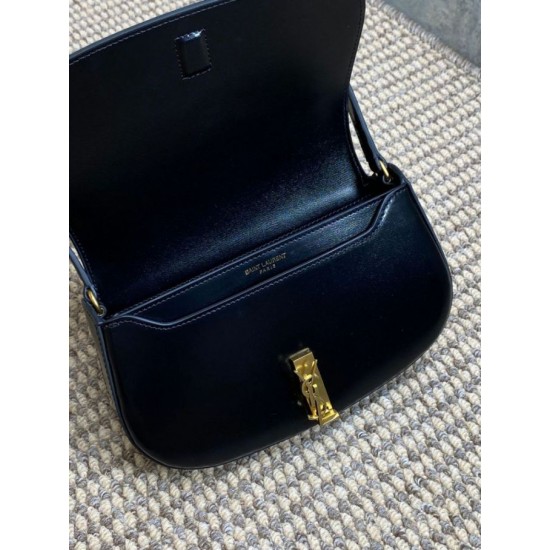 Replica Borsa a tracolla mezzaluna YSL Saint Laurent Mini Voltaire Nera