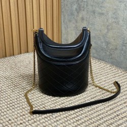 Replica Borsa a secchiello YSL Saint Laurent Gaby con patta superiore nera