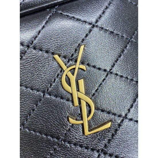 Replica Borsa a secchiello YSL Saint Laurent Gaby con patta superiore nera Replica Borsa a secchiello YSL Saint Laurent Gaby con patta superiore nera