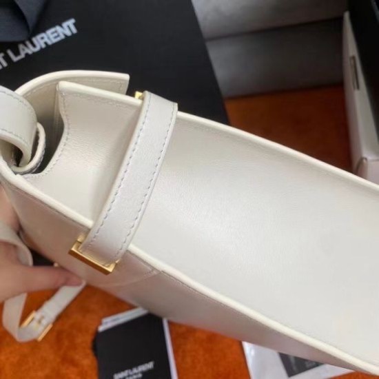 Replica Borsa YSL Saint Laurent Manhattan Baguette Bianca