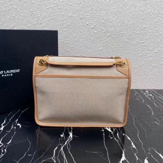 Replica Borsa Niki media YSL Saint Laurent in tela di cotone