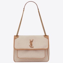Replica Borsa Niki media YSL Saint Laurent in tela di cotone
