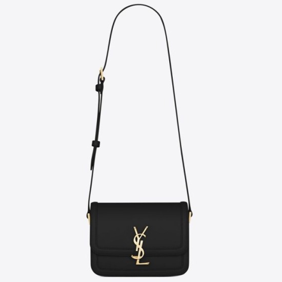 Replica Borsa piccola YSL Saint Laurent Solferino Pelle di vitello nera