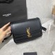 Replica Borsa media YSL Saint Laurent Solferino Pelle di vitello nera
