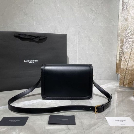 Replica Borsa media YSL Saint Laurent Solferino Pelle di vitello nera
