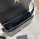 Replica Borsa media YSL Saint Laurent Solferino Pelle di vitello nera